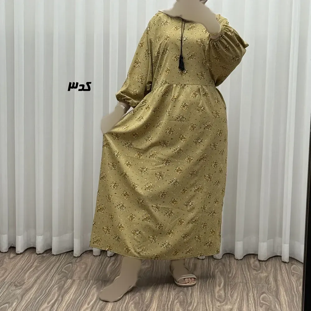 پیراهن نخی زنانه و دخترانه مدل بوگاتی منگولهدار فری سایز تا 52