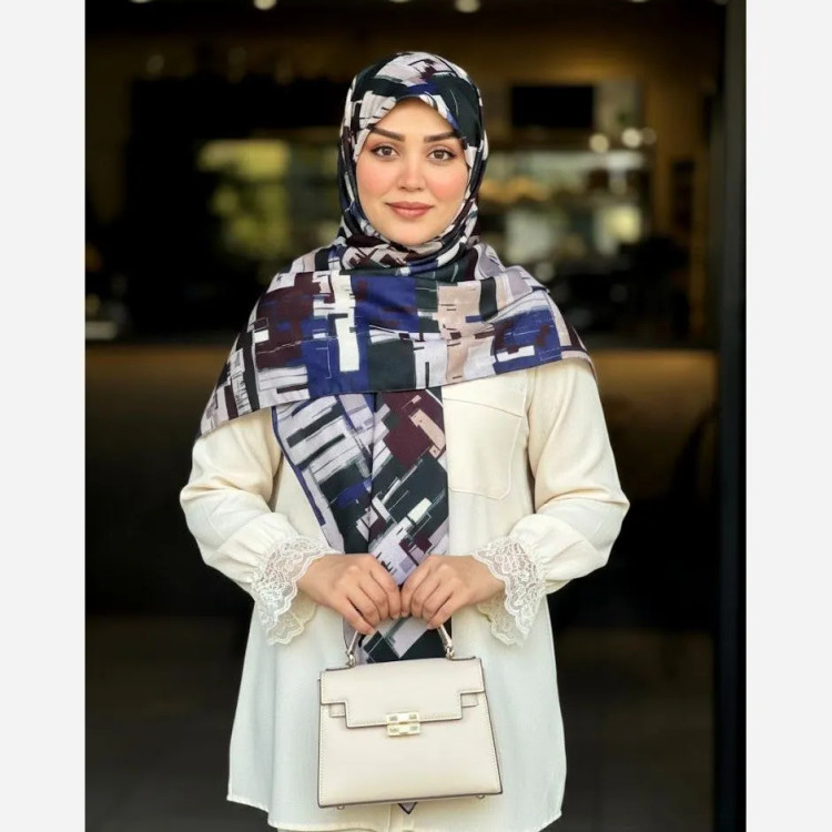 روسری نخ طرح شایلی هندسی کاربردی